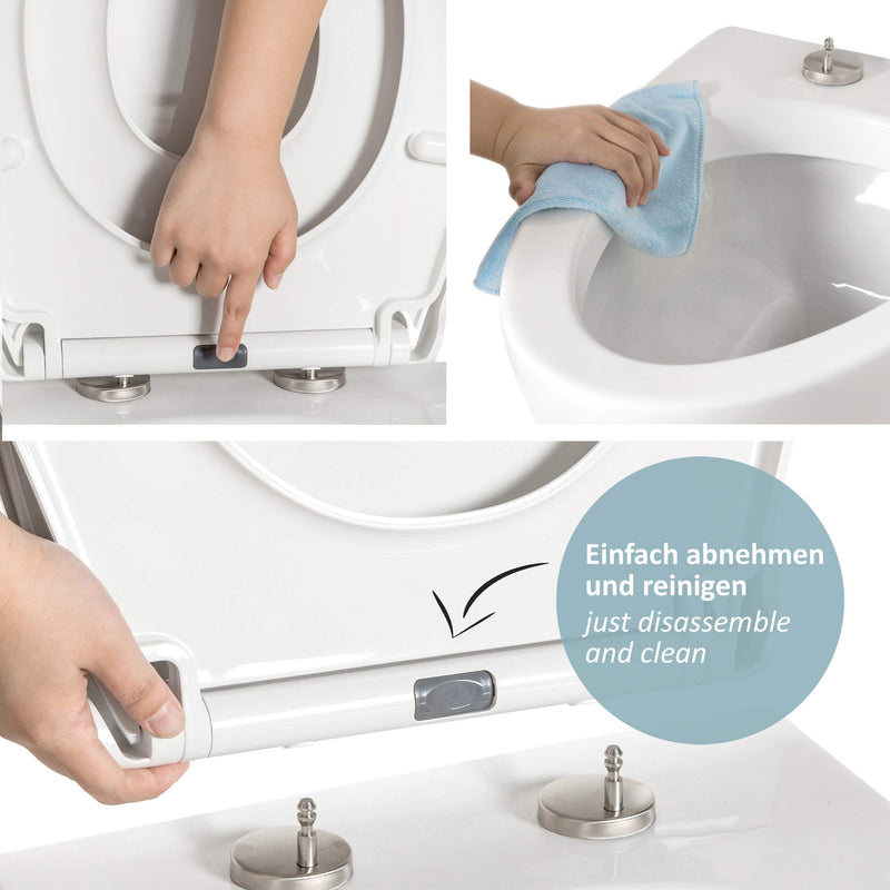 Toilet lid with child seat insert. Toilet seat with soft-close mechanism for children