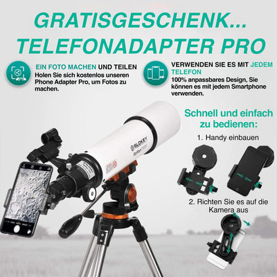 Telescope Astronomy Portable and Powerful 20x250x Easy to Assemble