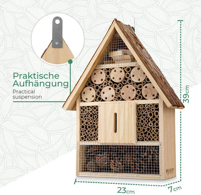 I Large insect hotel, natural and weatherproof insect house