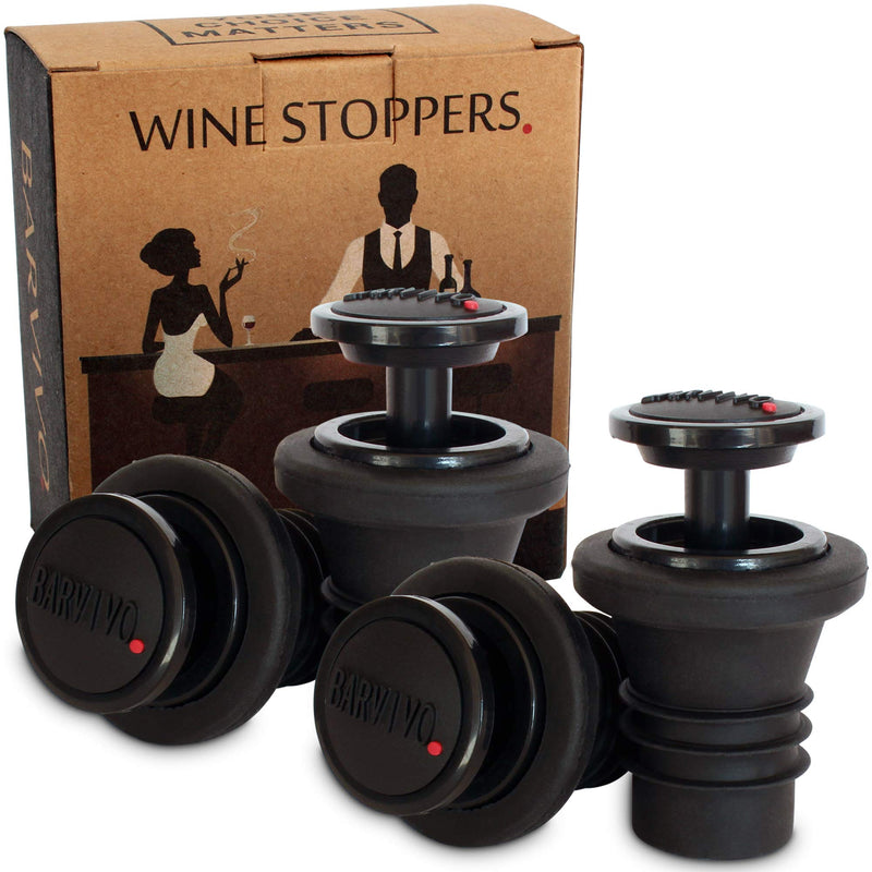 BARVIVO WINE SAVER STOPPER IN BLACK