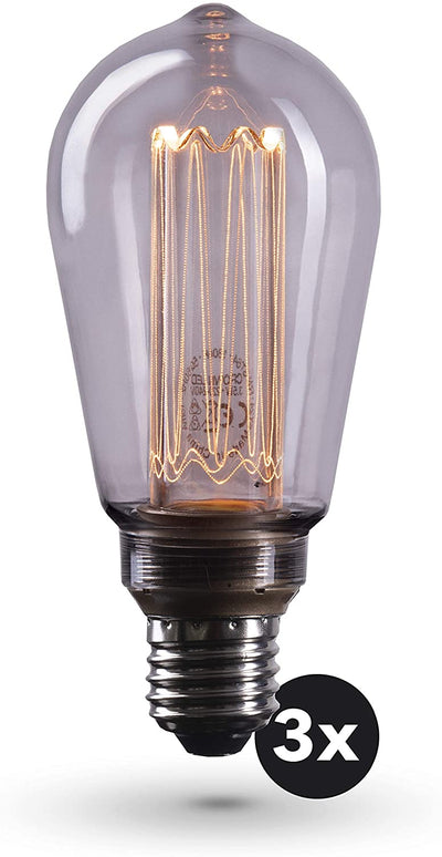 Smoky Edison Illusion Filament Light Bulb E27 Socket In Smoked Glass Look