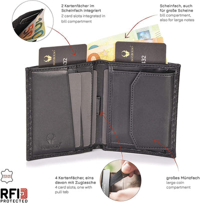 Slim Wallet Rome I Genuine Leather Wallet with RFID Protection I Mini Wallet