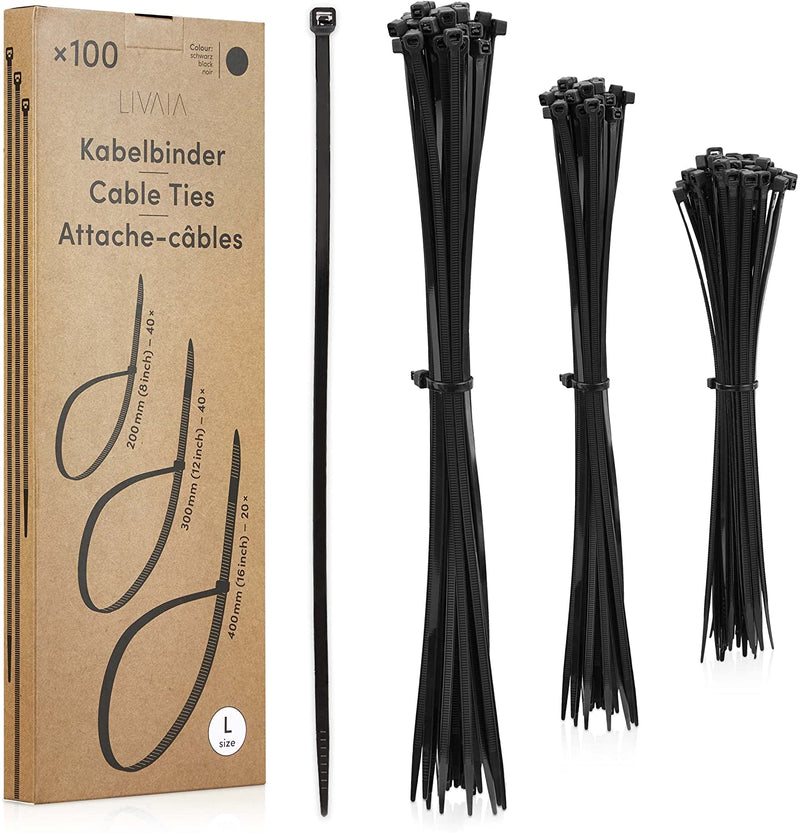 Cable Tie Set Black 500 Cable Ties Small in 3 Sizes Cable Organizer Cable