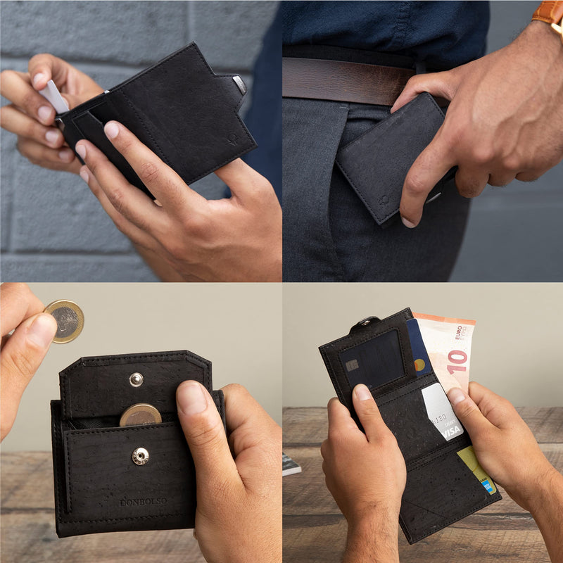 Slim Wallet Nextgen Leather I Small Wallet with Coin Compartment I Wallet with RFID