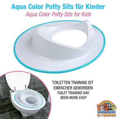 DR. WELLTHY TOILET SEAT FOR TODDLER (WHITE WITH BLUE RIM)