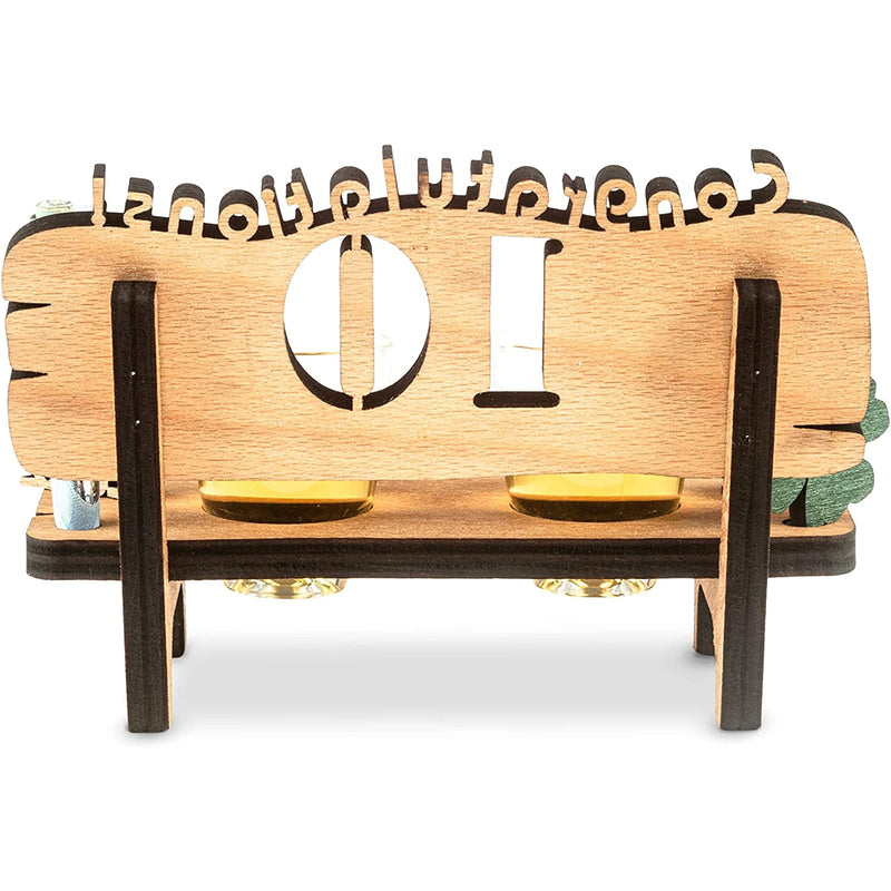 Liquor bench with year number, wooden laurel wreath with number engraving, gift for the 50th