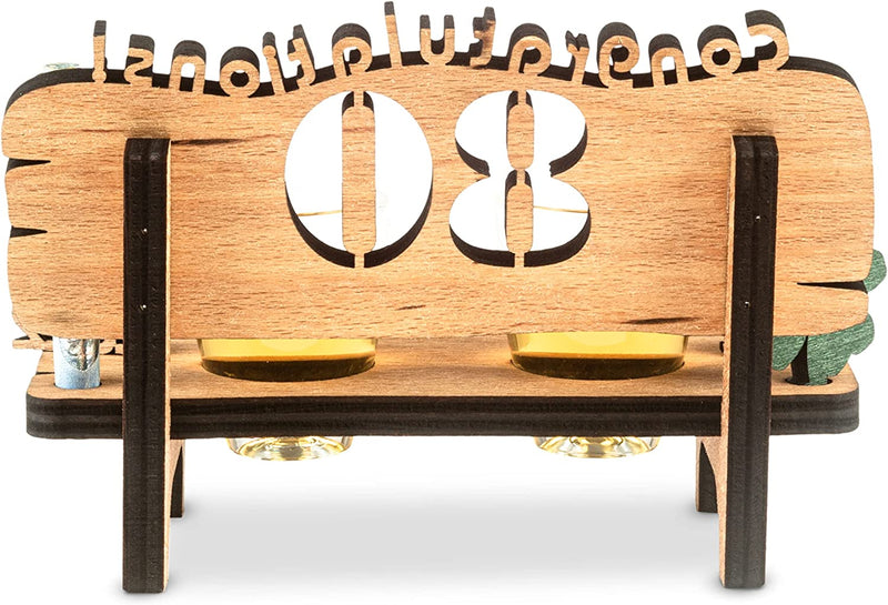 Liquor bench with year number, wooden laurel wreath with number engraving, gift for the 50th