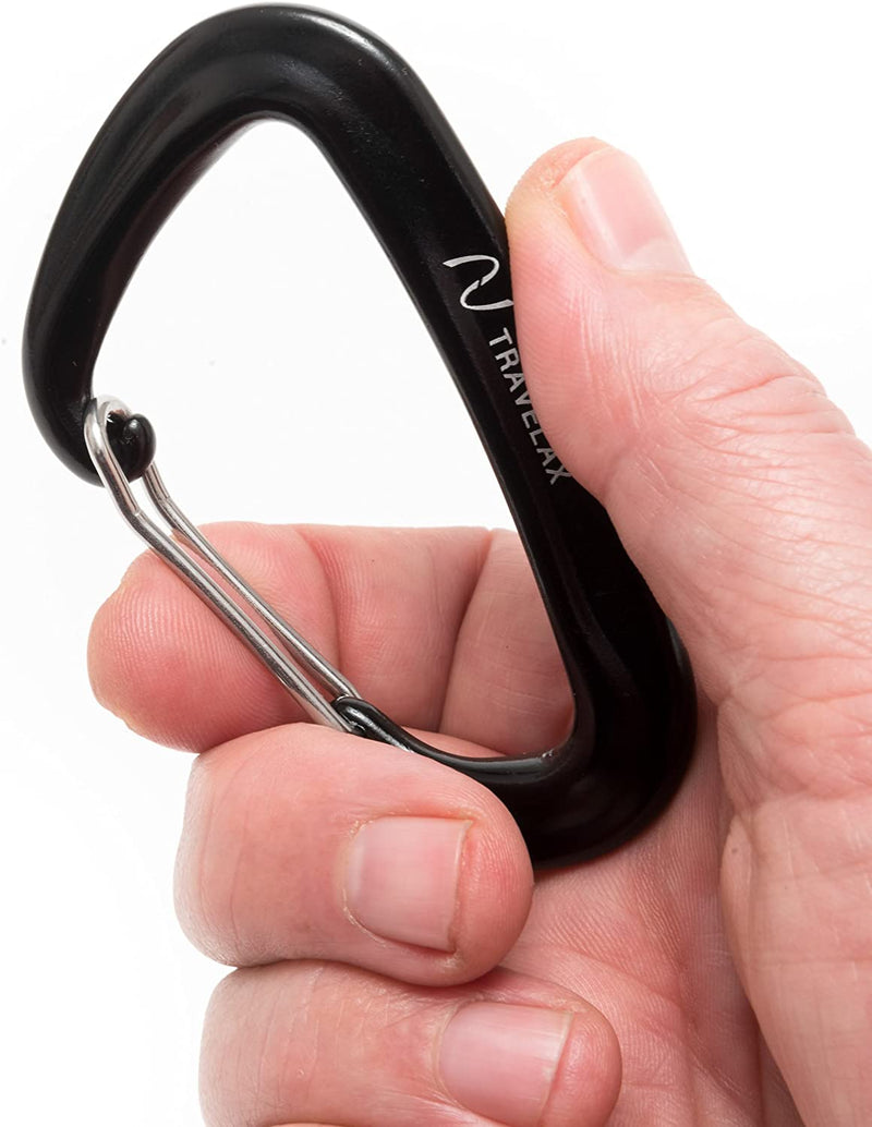 TRAVELAX 2 ROBUST ULTRALIGHT ALUMINUM CARABINER WITH WIRE Hoop