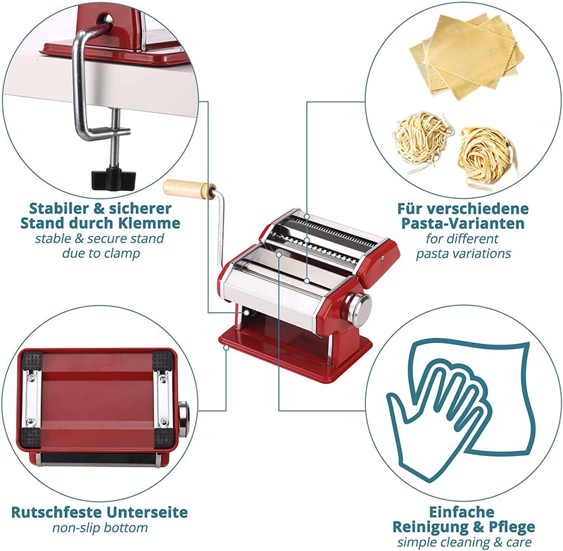 Pasta Maker Pasta Machine Manual Pasta Machine Made of Stainless Steel Chrome for