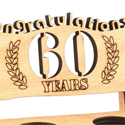 Liquor bench with year number, wooden laurel wreath with number engraving, gift for the 50th