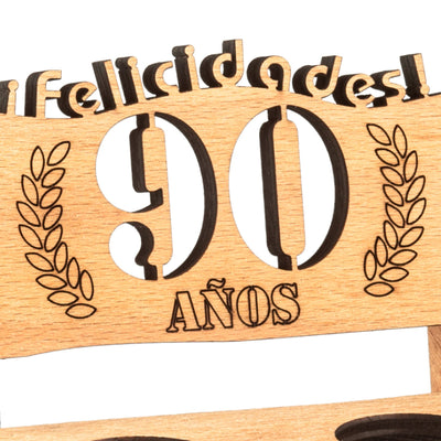 Liquor bench with year number, wooden laurel wreath with number engraving, gift for the 50th