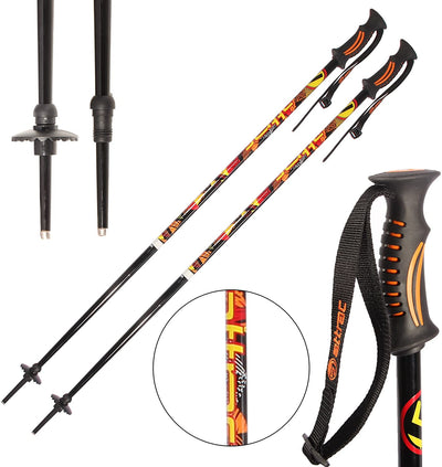 ATTRAC SKI POLES INCL. SNOW PLATE I ALUMINUM SKI POLE IN DIFFERENT LENGTHS I ALUMINUM SHAFT 18 MM