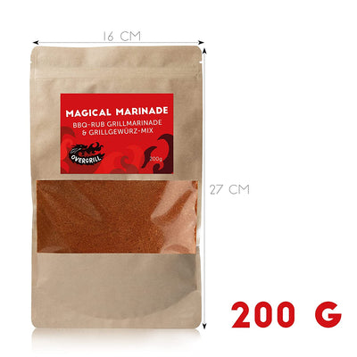 OVERGRILL PREMIUM BBQ RUB SPICE MIX: MAGICAL MARINADE BARBECUE MIX - 200G SMOKE BBQ SPICE MIX FOR CRISPY MARINADE FOR GRILLING AND FRYING - VEGAN