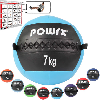 POWRX WALL-BALL WEIGHT BALL MEDICINE BALL DELUXE PROFESSIONAL 2-10 KG