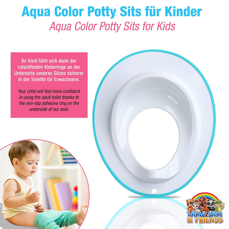 DR. WELLTHY TOILET SEAT FOR TODDLER (WHITE WITH BLUE EDGE)