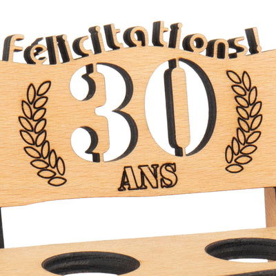 Liquor bench with year number, wooden laurel wreath with number engraving, gift for the 50th