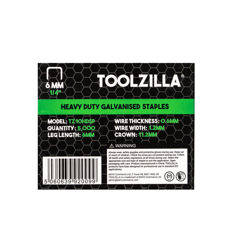 Staples for staple gun robust galvanized 6 mm 5000 pieces