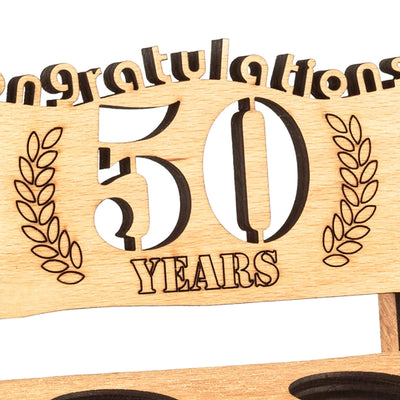 Liquor bench with year number, wooden laurel wreath with number engraving, gift for the 50th