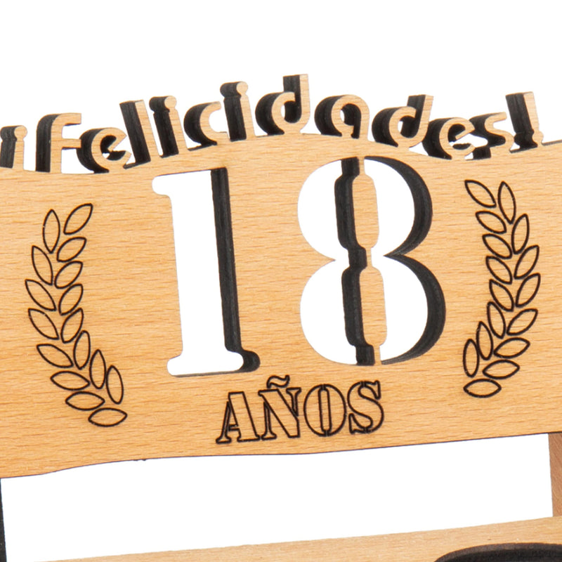 Liquor bench with year number, wooden laurel wreath with number engraving, gift for the 50th