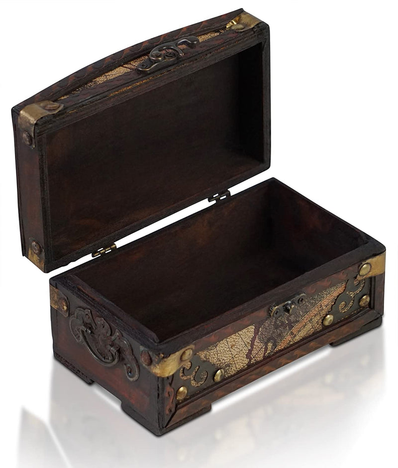 Treasure chest small 17x10x9cm wooden chest treasure chest vintage look pirates