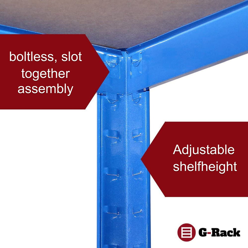 Grack Heavy Duty Shelf1 Blue Storage Shelf 5 Compartments For Basement Workshop