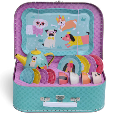 Children's play tin tea set carrying bag children's tableware play kitchen 15