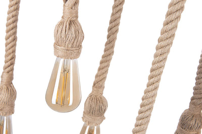 CROWN LED VINTAGE BAMBOO LAMP WITH HEMP ROPES E27