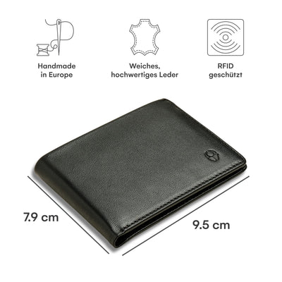 Verona wallet I space for 8 cards I compact men's wallet made of leather