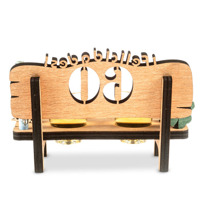 Liquor bench with year number, wooden laurel wreath with number engraving, gift for the 50th