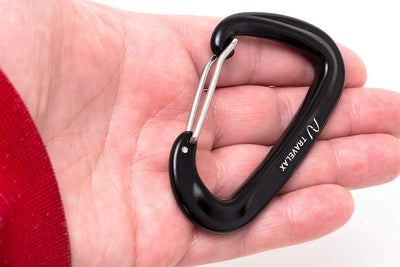 TRAVELAX 2 ROBUST ULTRALIGHT ALUMINUM CARABINER WITH WIRE Hoop