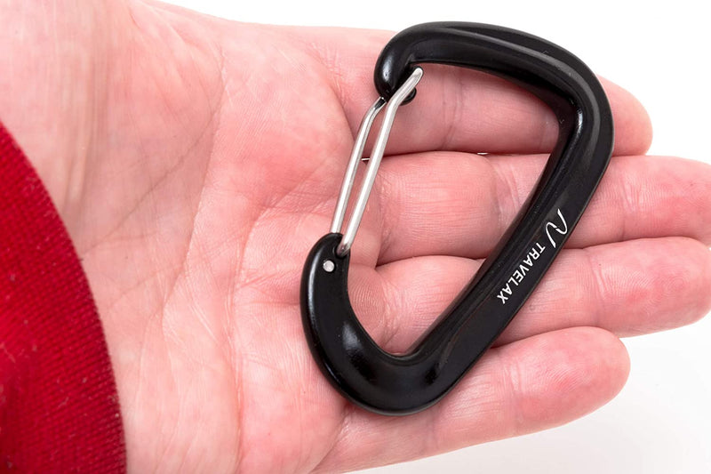 TRAVELAX 2 ROBUST ULTRALIGHT ALUMINUM CARABINER WITH WIRE Hoop