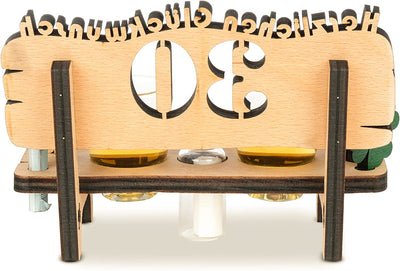 Liquor bench with year number, wooden laurel wreath with number engraving, gift for the 50th