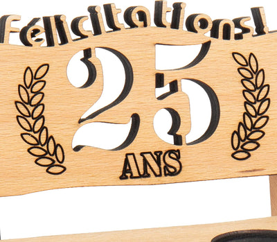 Liquor bench with year number, wooden laurel wreath with number engraving, gift for the 50th