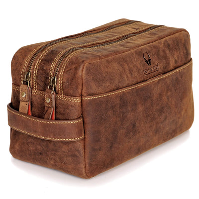 Toiletry Bag Stockholm I Women's and Men's Toiletry Bag Made of Leather I Premium