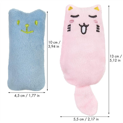 Mint kitty cat toy set made of cat cushion with catnip