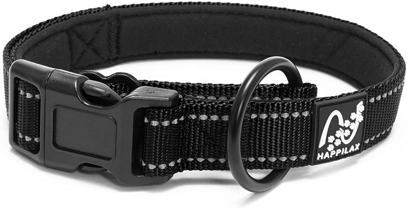 Padded collar for small dogs, adjustable size and reflective