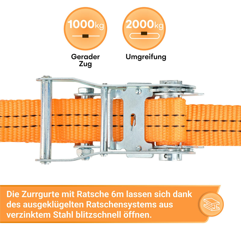 Lashing strap extremely robust polymer lashing strap according to EN 121952 6m long