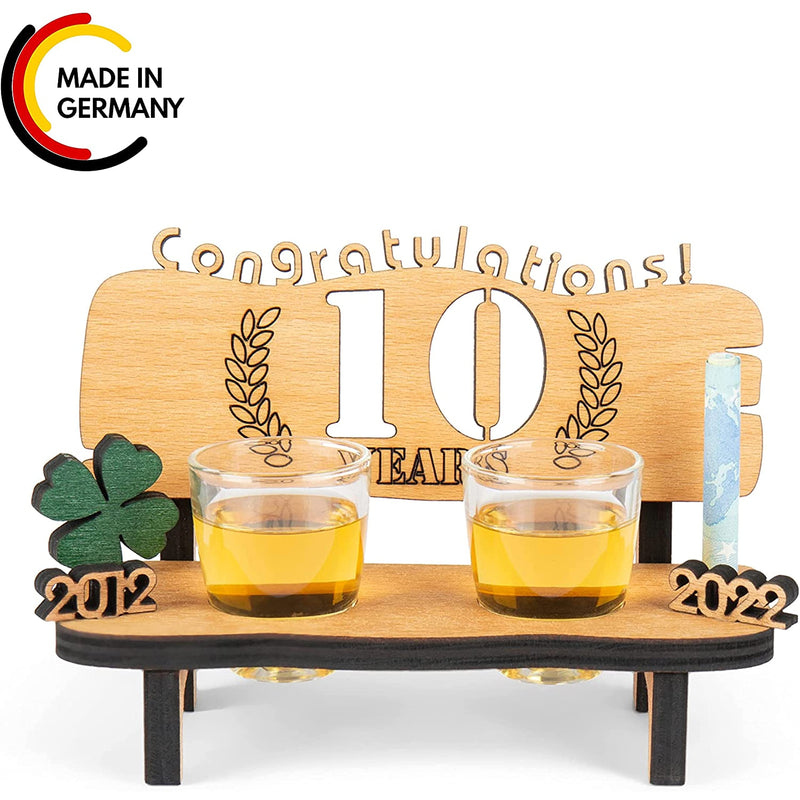 Liquor bench with year number, wooden laurel wreath with number engraving, gift for the 50th