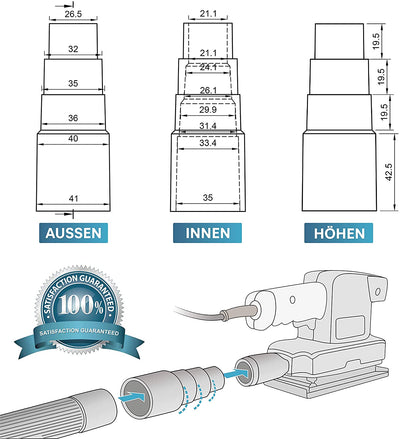 Vacuum cleaner adapter for common workshop vacuum hose adapters