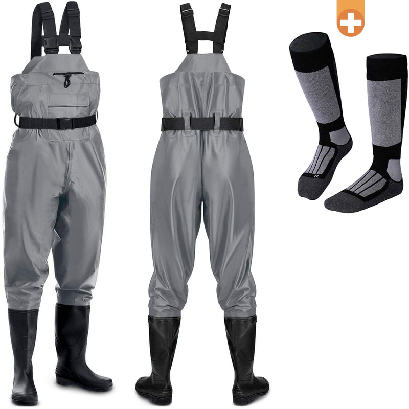 Waterproof Breathable Nylon Waders With Boots Neoprene Knee Pads