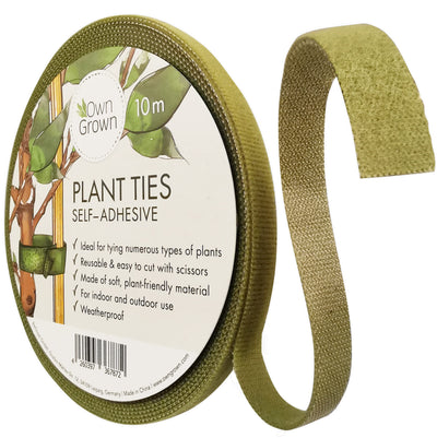 OWNGROWN VELCRO TAPE PLANT TIE: 10M VELCRO TAPE SELF-ADHESIVE EXTRA STRONG AS A WEATHERPROOF TRILLING AID FOR PLANTS -