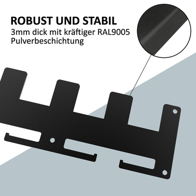 Set of 6 wall brackets for Bosch batteries made of solid steel made in Germany