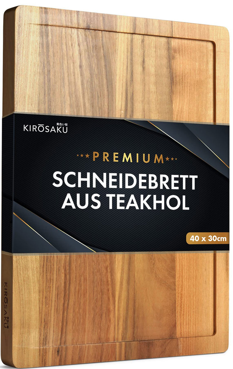 KIROSAKU CUTTING BOARD NATURAL TEAK WOOD PREMIUM CUTTING BOARD 30X40X3CM