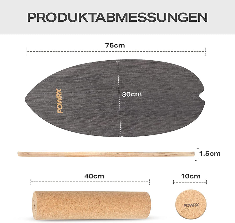 Surf balance board wood / balance skateboard including roller coordination training