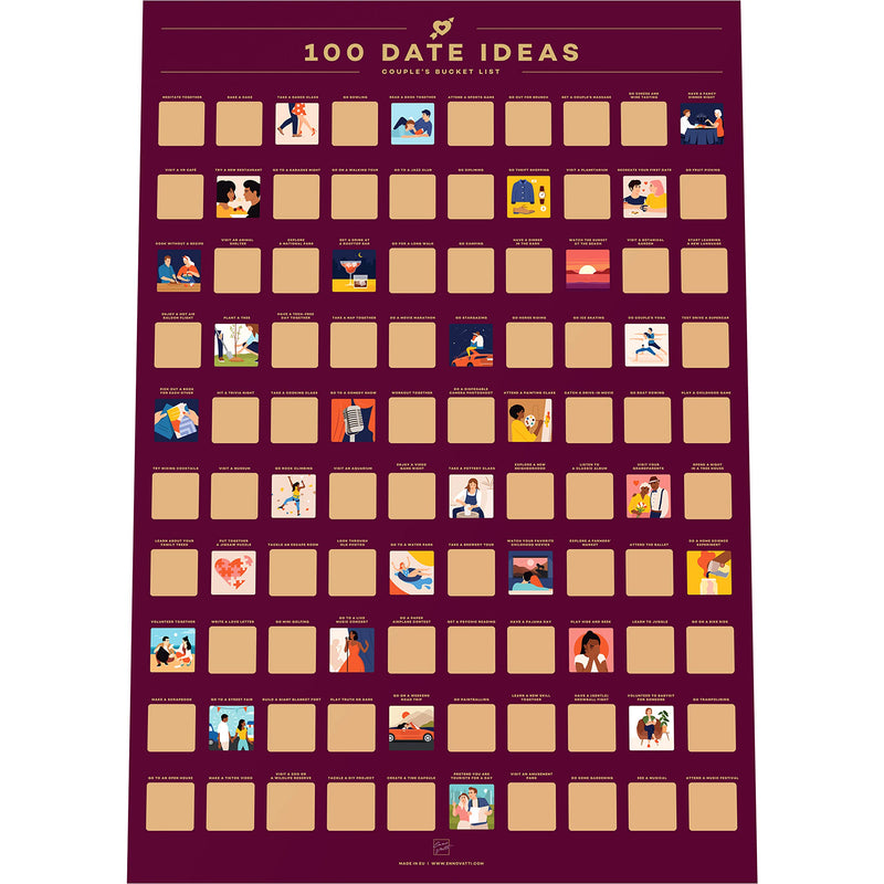 ENNO VATTI 100 DATE IDEAS SCRATCH OFF POSTER