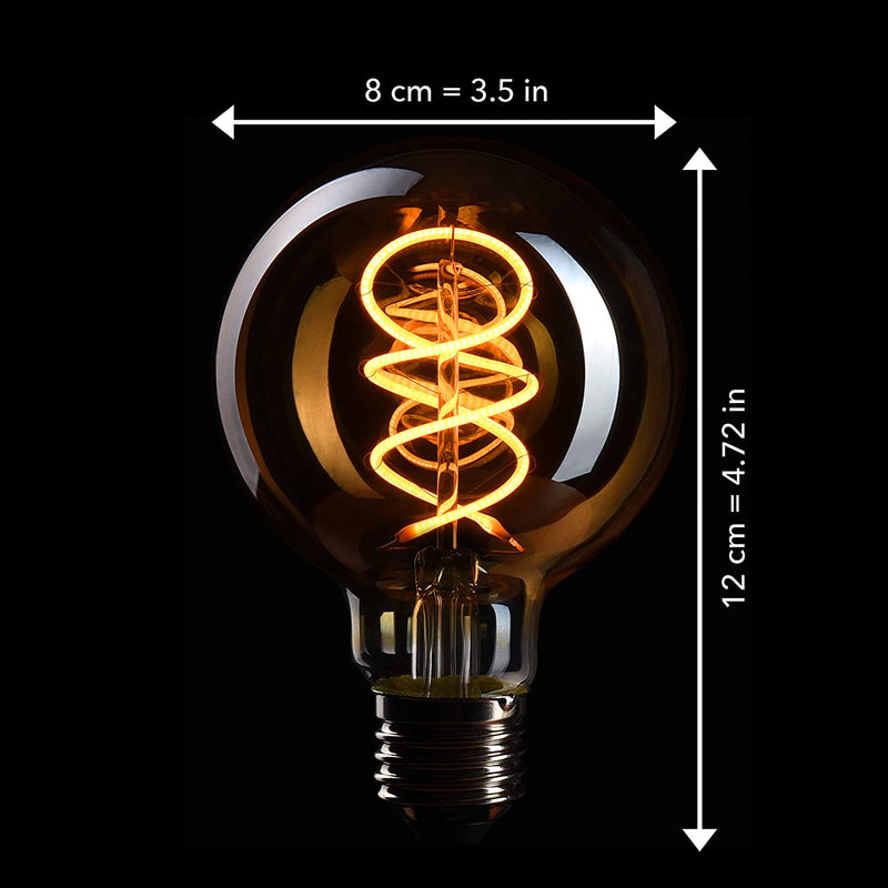 3 x Edison light bulb E27 socket dimmable 4w 2200k warm white 230v El18