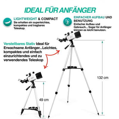 Telescope Astronomy Portable and Powerful 20x250x Easy to Assemble