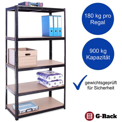 Grack Heavy Duty Shelf1 Blue Storage Shelf 5 Compartments For Basement Workshop