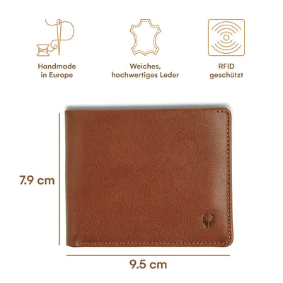 Verona wallet I space for 8 cards I compact men's wallet made of leather