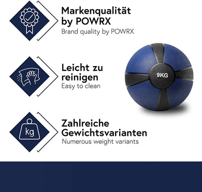 POWRX MEDICINE BALL WEIGHT BALL 1-10 KG